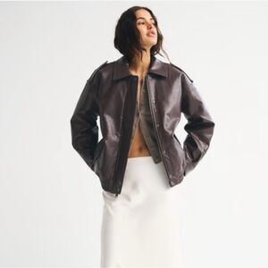 Abercrombie & Fitch Dark Brown Leather Jacket